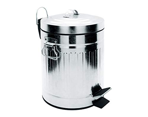 Basurero de baño de plata retro 5 litros