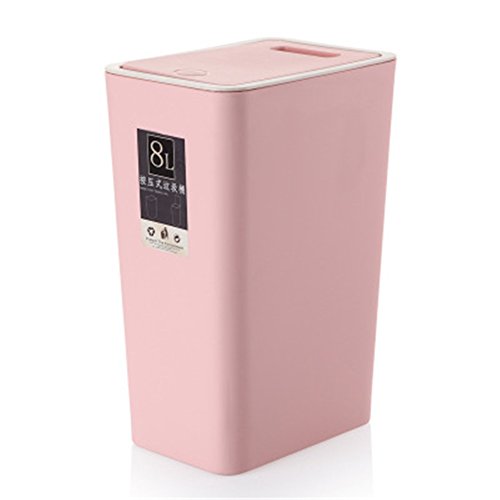 Basurero de baño rosa pétalo rectangular
