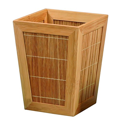 Basurero del baño de bambú
