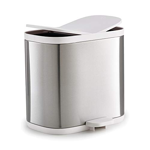 Cubo de basura de acero de diseño para el baño 6 litros Joseph Joseph con 2 compartimentos para la separación de residuos