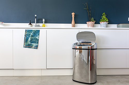 Cubo de basura de acero inoxidable con apertura automática para la cocina