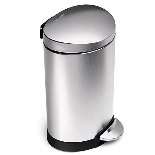 Cubo de basura de diseño de acero cepillado para el baño 6 litros Simplehumano