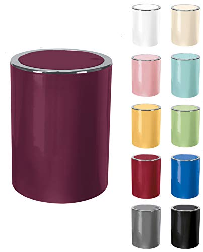 Cubo de basura de plástico de color para el baño con tapa de palanca