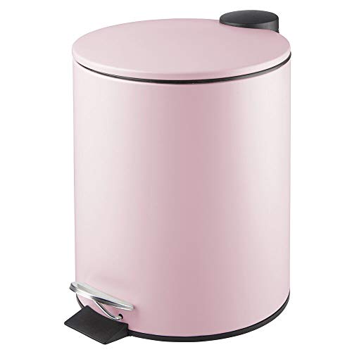 Cubo de basura del baño cilindro pétalo rosa