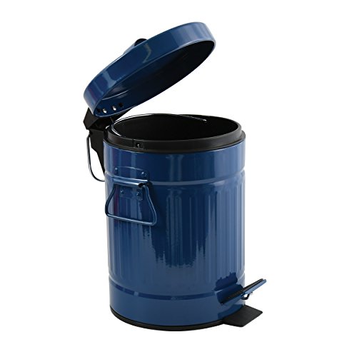 Cubo de cocina azul metálico