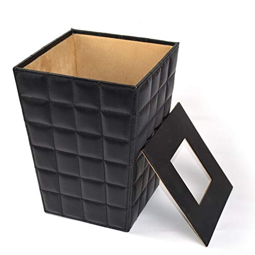 El contenedor rectangular de cuero negro de la habitación