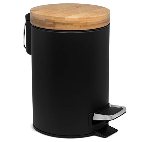 El cubo de baño de diseño contemporáneo de bambú negro