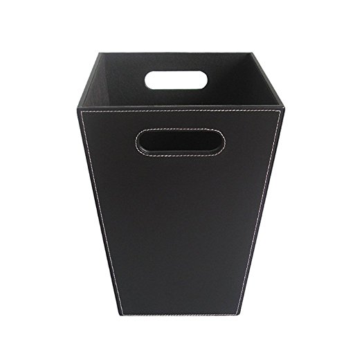 La cesta de la habitación de cuero negro