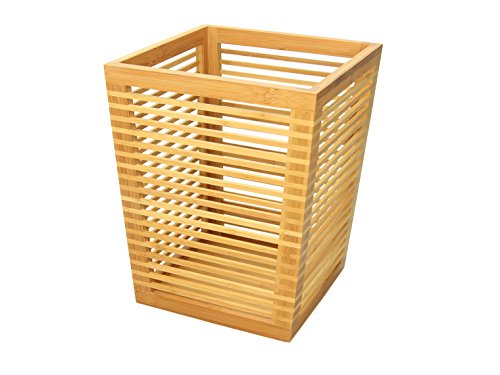 Original y cuadrado diseño de la papelera de madera de bambú para el escritorio