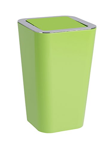 Papelera de baño anís verde retro con balancín de plástico