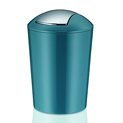 Cubo de baño verde-azul con balancín de plástico