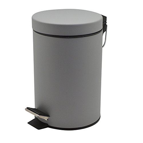 Papelera de diseño para el baño gris mate