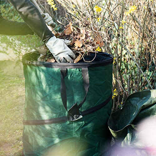 un cubo de basura de jardín móvil y plegable